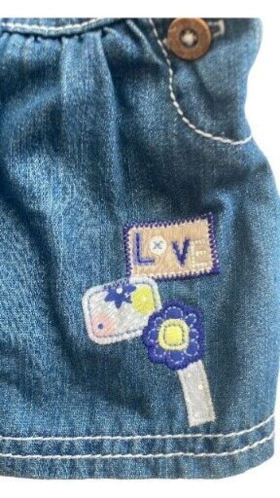 Baby Girls Denim Pinafore Dress - Picture 3 of 3